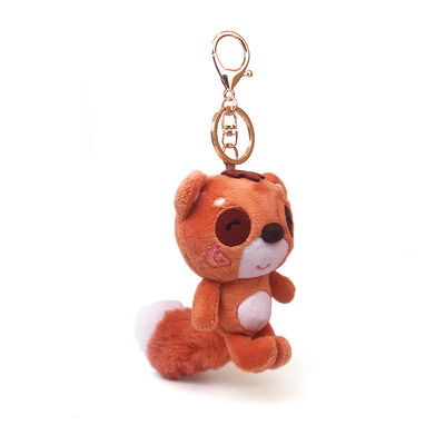 اسباب بازی مخمل خواب دار نرم سفارشی خرس نارنجی Keychain حیوانات مینی پر شده