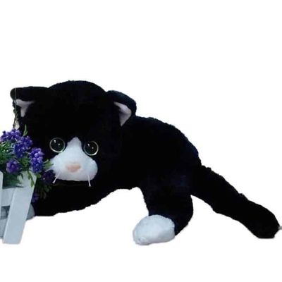 40CM گربه سیاه و سفید حیوانات پر شده 100 Poly پلی استر اسباب بازی های مخمل خواب دار