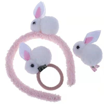 OEM Rabbit Plush Headband Chiliren'S Hair Rope Headdress لوازم جانبی اسباب بازی نرم