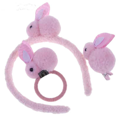 OEM Rabbit Plush Headband Chiliren'S Hair Rope Headdress لوازم جانبی اسباب بازی نرم