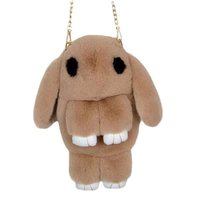 کوله پشتی خرگوش مخمل خواب دار مخمل خواب دار قهوه ای روشن Rex Rabbit Bunny Bag
