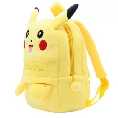 25cm * 30cm Kindergarten Pokemon Plush School Backpack 3-6 سال سفارشی کیف مخمل خواب دار