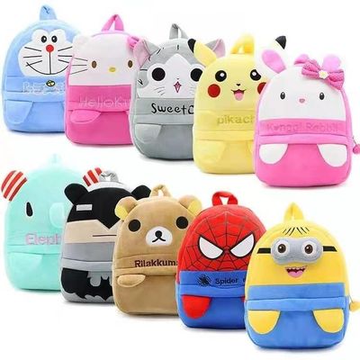25cm * 30cm Kindergarten Pokemon Plush School Backpack 3-6 سال سفارشی کیف مخمل خواب دار