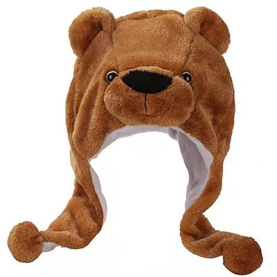 عملکرد مهد کودک کلاه حیوانات کرکی کلاه خرس مخمل خواب دار بچه دار